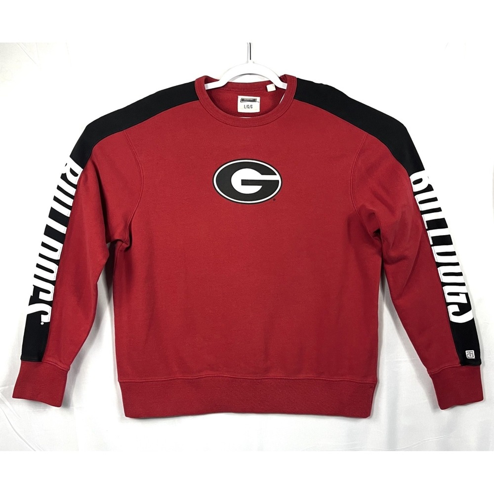 EUC Tailgate American Eagle Georgia Bulldogs Men L Red Black Crewneck Sweatshirt